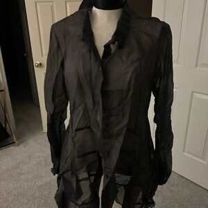 Chic Black Women's Sheer Blazer